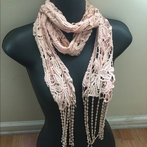 Pink and Tan Floral Scarf🌸